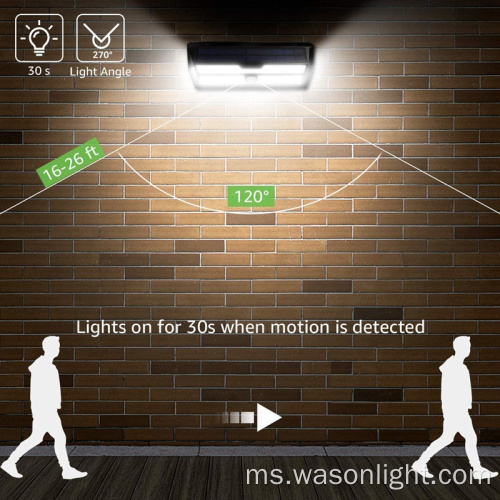 Kilang OEM 132Led Super Bright Wide Wide Waterproof Wall Security Motion Sensor Light Solar For Garden Yard Pathway